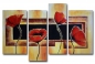 Handgemalt Leinwandbild Gemälde in Gruppenbild Ölbild Leinwand 140cm x 80cm 4 Teilig GF404 Nasos